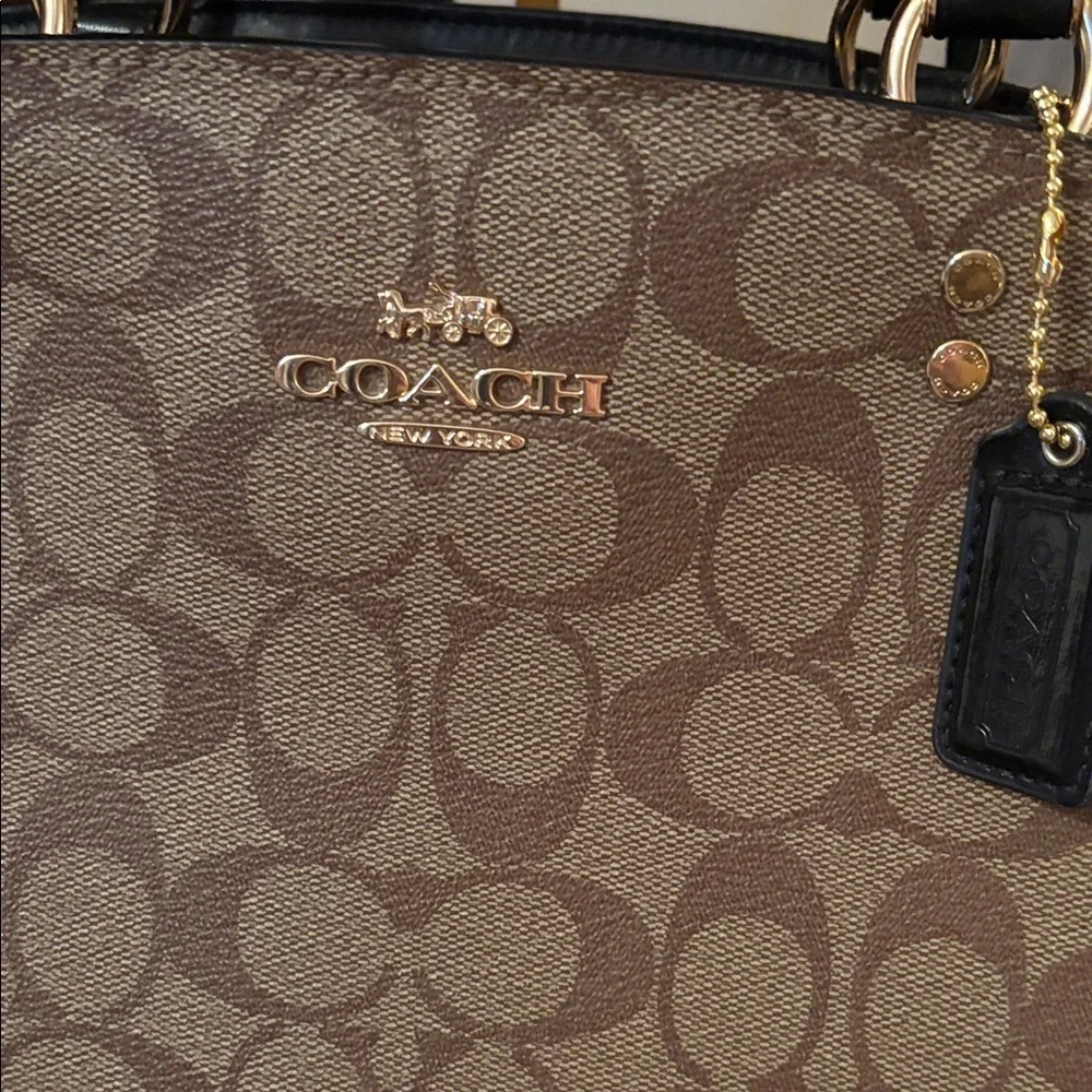 Coach Lilly Carry all Brown and Rust Signature Satchel L2123-9106